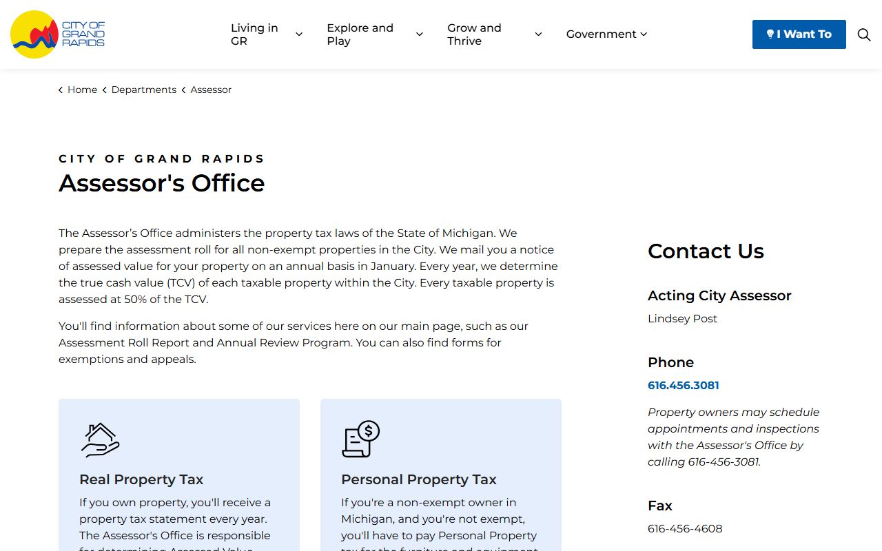 Grand Rapids City Assessor property records