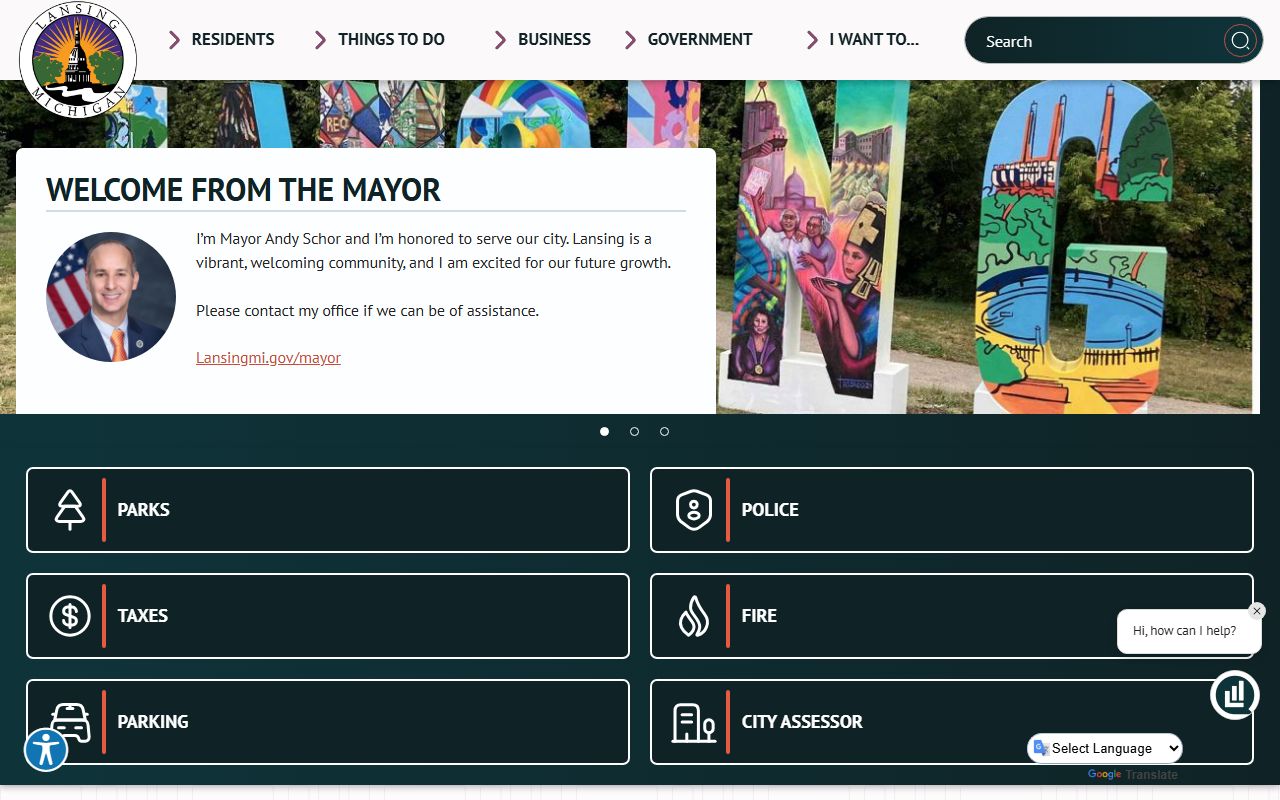City of Lansing homepage