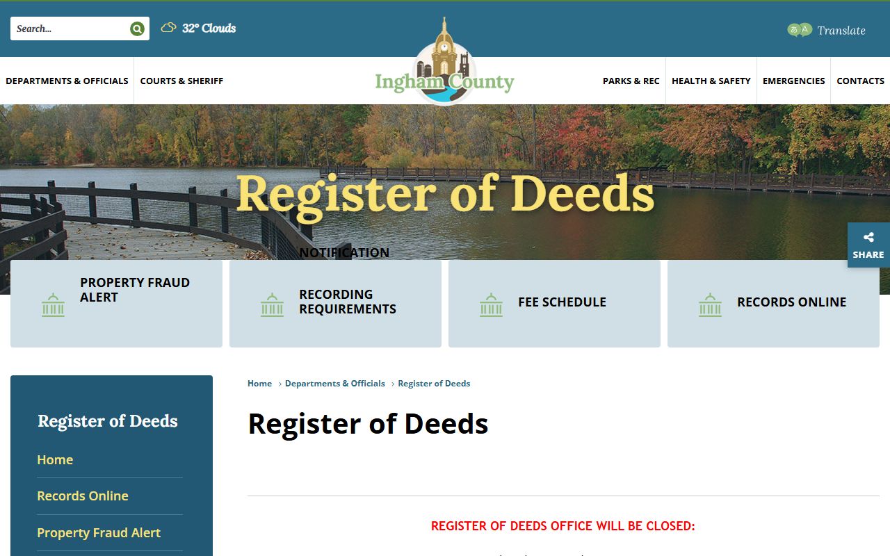 ingham county register of deeds website