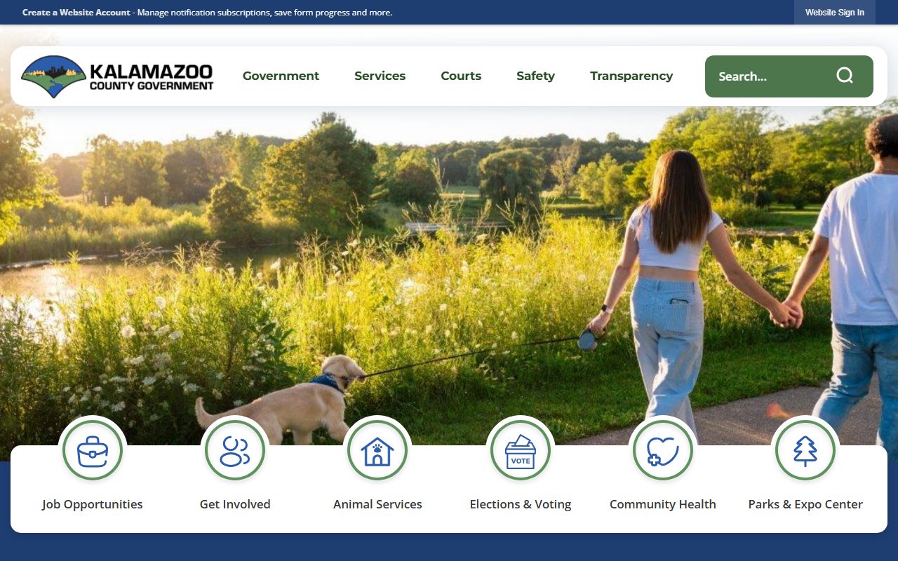 Kalamazoo County property records homepage and online search portal